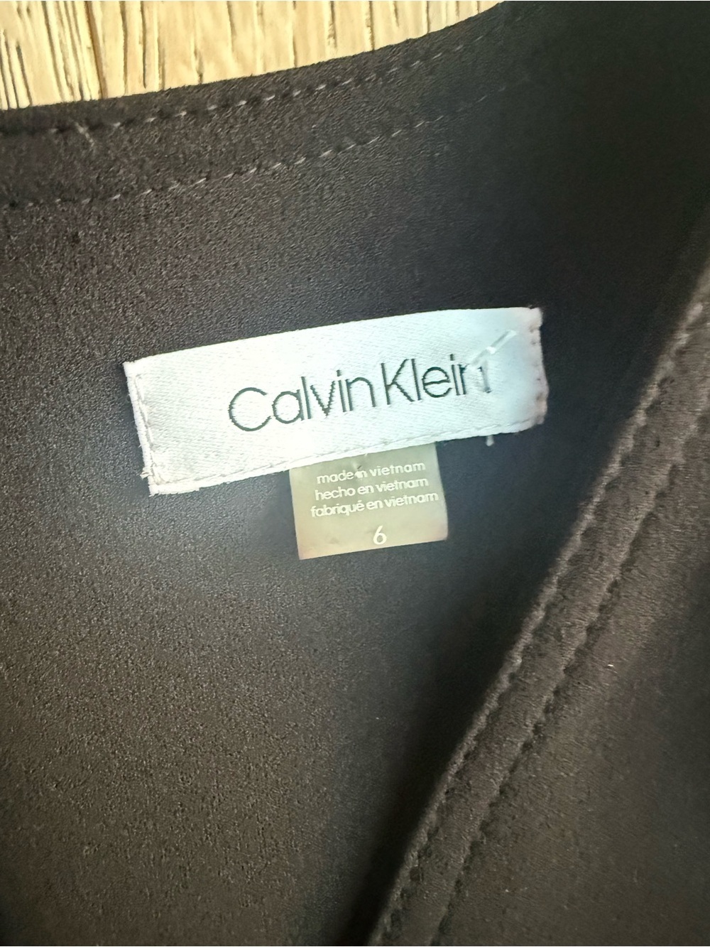 Calvin Klein Black Sleeveless Wrap Midi Dress with Gold Buckle - Picture 4 of 4